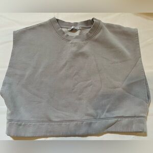 Zara Grey Cropped Sleeveless Sweater